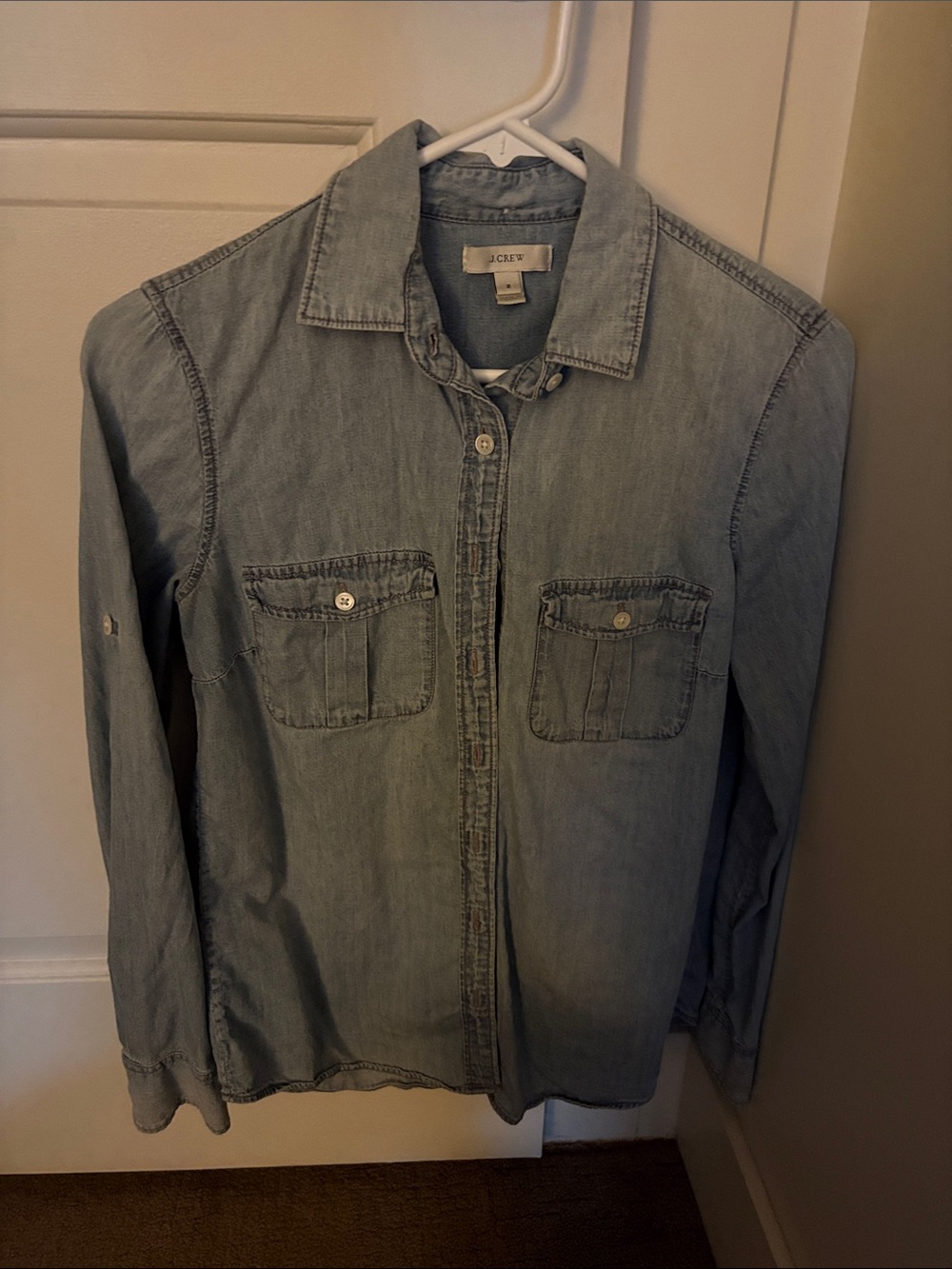 J. Crew Light Blue Denim Shirt with Chest Pockets